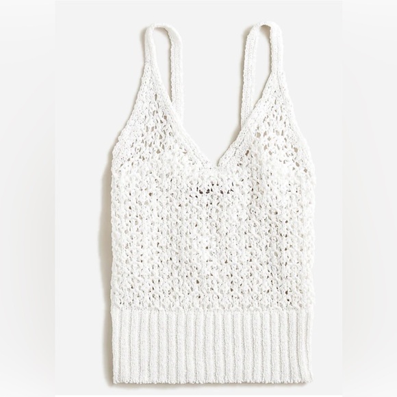J. Crew Tops - NWOT J. Crew Cropped V-neck Sweater-tank in textured Pointelle